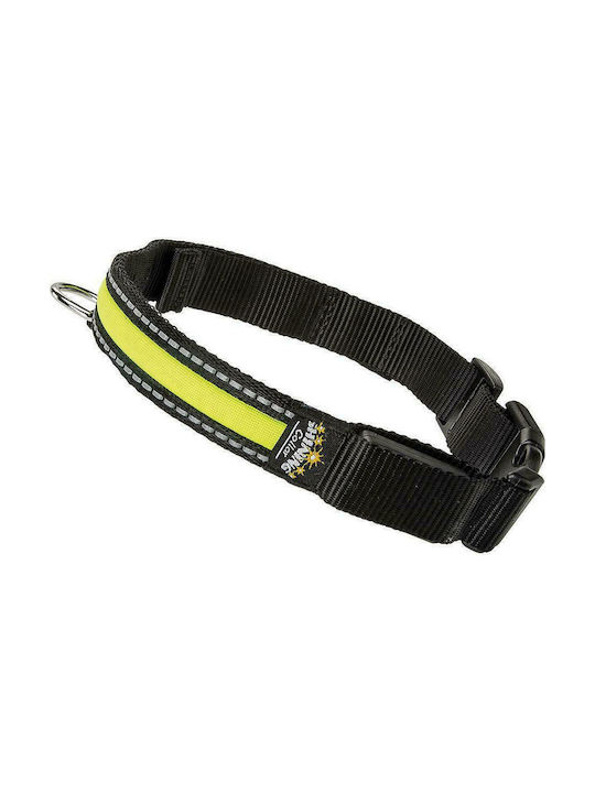 Ferplast Night Dog Collar Illuminated In Yellow Colour Medium 25mm x 36 - 51cm