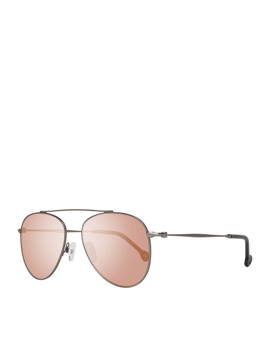 Hally&Son Sunglasses with Silver Metal Frame and Gold Lenses HS665S 03