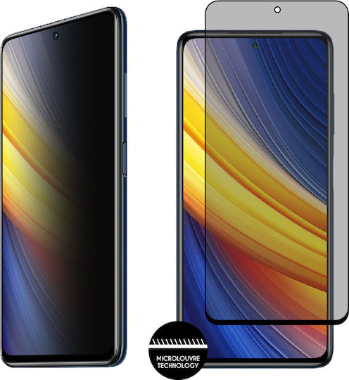 Idol 1991 0.25mm Privacy Antispy Semi Curved Full Glue Full Face Tempered Glass Black (Poco X3 NFC / X3 Pro)