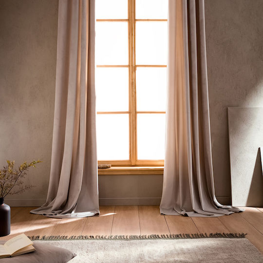 Gofis Home Κουρτίνα με Τρουκς Winter 711 34 Ασημί 140x280εκ.