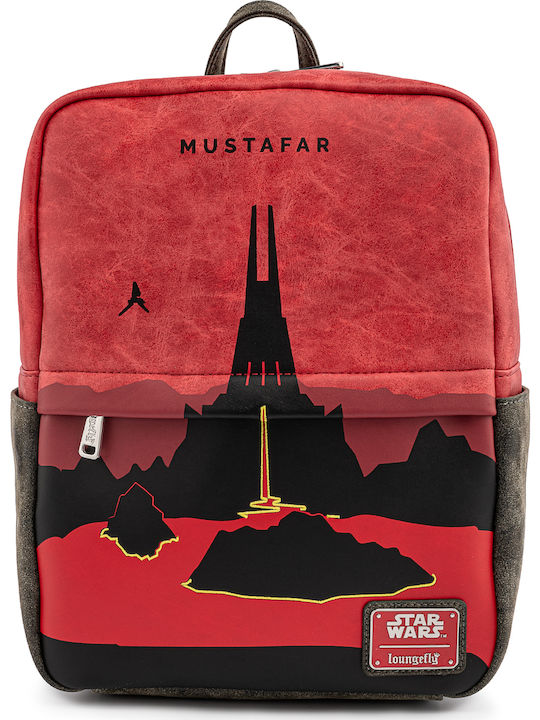 Loungefly Lands Mustafar Square Mini Kids Bag Backpack Red 24cmx13cmx30.6cmcm Star Wars Mustafar