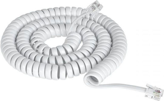 Spirale Telefonkabel RJ10 4P4C 4.2m Weiß (DM-0032F-4.2)