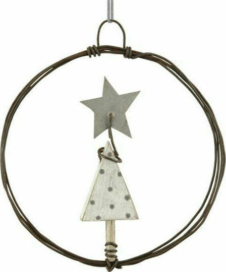 Synchronia Weihnachtsdekoration Holz Kranz mit Durchmesser 7.5cm.
