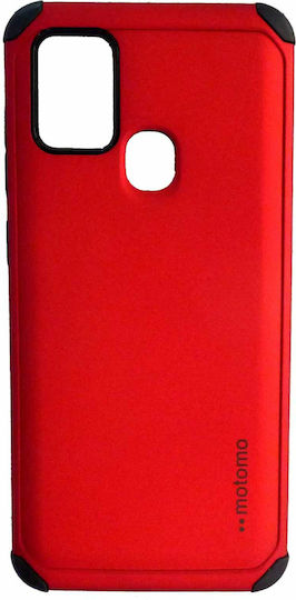 Motomo Umschlag Rückseite Kunststoff Rot (Galaxy A21s)