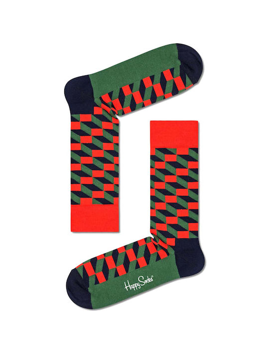 Happy Socks Filled Optic Unisex Sock with Design Multicolour