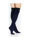 3D Women's High Socks Opaque 100 Den Blue