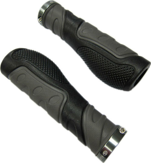 Author AGR Ergo R20 Grip Lock 33452040 Ανατομικές Χειρολαβές Ποδηλάτου σε Μαύρο Χρώμα 130mm Lock-on