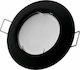 Avide ABGU10F-C-B Round Metallic Recessed Spot with Socket GU10 Black 8.1x8.1cm.