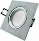 Avide ABGU10F-ALU-S Square Metallic Recessed Spot with Socket GU10 Silver 9x9cm. 1pcs