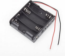 Optum Plastic Battery Case Storage Box Holder with Wire Leads for 4 X AA 6.0V 4AA