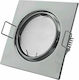 Avide ABGU10F-SS-CH Square Metallic Recessed Spot with Socket GU10 Silver 8.1x8.1cm. 1pcs