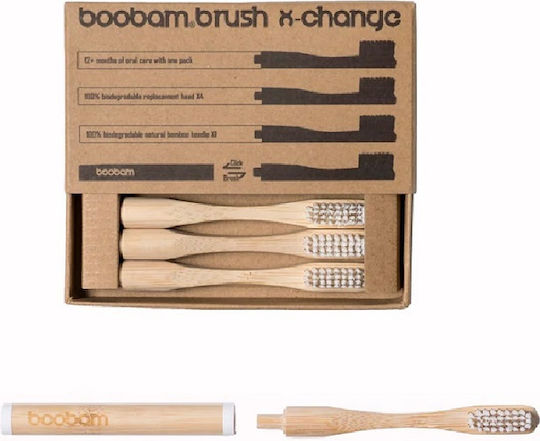 Boobam Brush X-Change Toothbrush Medium White 4pcs