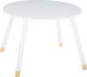 Playful Kids Table made of Wood White-Natural