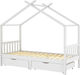 Παιδικό Κρεβάτι Τύπου Montessori Μονό για Στρώμα 90x200cm Λευκό