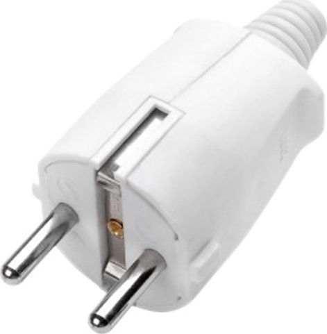 Male Schuko Plug White