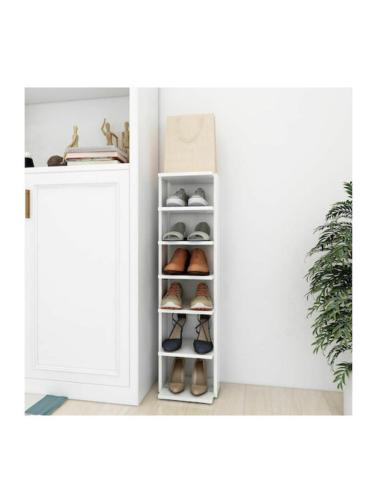 Holz Schuhschrank mit 6 Regalen White L25xW27xH...
