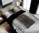 Makis Tselios Home Σετ Παπλωματοθήκη Βαμβακοσατέν Υπέρδιπλη με 2 Μαξιλαροθήκες 220x240cm Zoulou White / Beige / Black