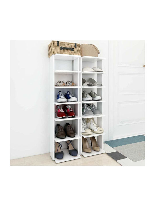 Holz Schuhschrank mit 6 Regalen White L25xW27xH...