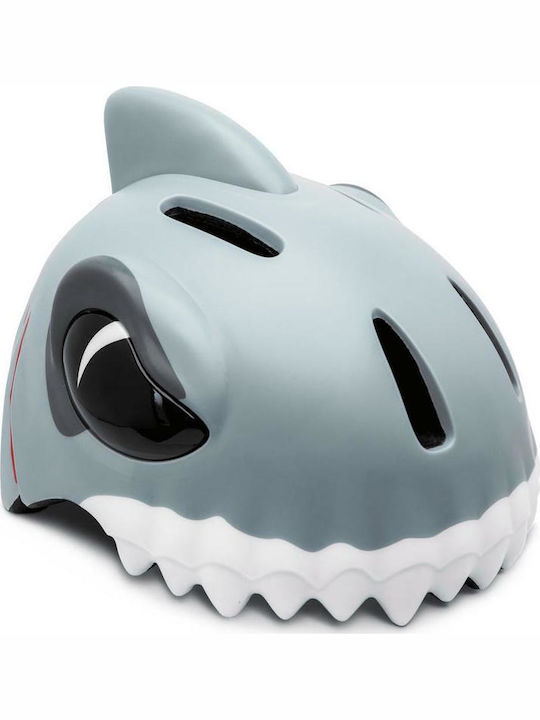 Crazy Safety Shark Cască pentru biciclete / trotinete pentru copii pentru biciclete și trotinete Gri cu lumină LED încorporată