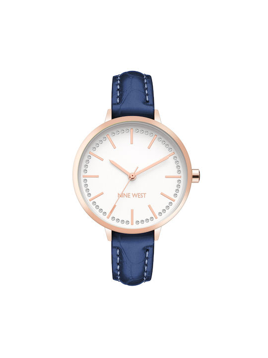 Nine West Watch with Blue Leather Strap