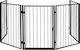 Kaminer 00002961 Metallic Fireplace Screen with 5 Panels 160x60x74.5cm Black