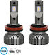 GloboStar Lampen Auto H16 Canbus LED 6000K Kaltes Weiß 9-32V 100W 2Stück