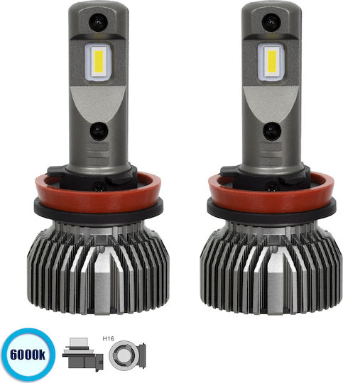 GloboStar Lampen Auto H16 Canbus LED 6000K Kaltes Weiß 9-32V 100W 2Stück