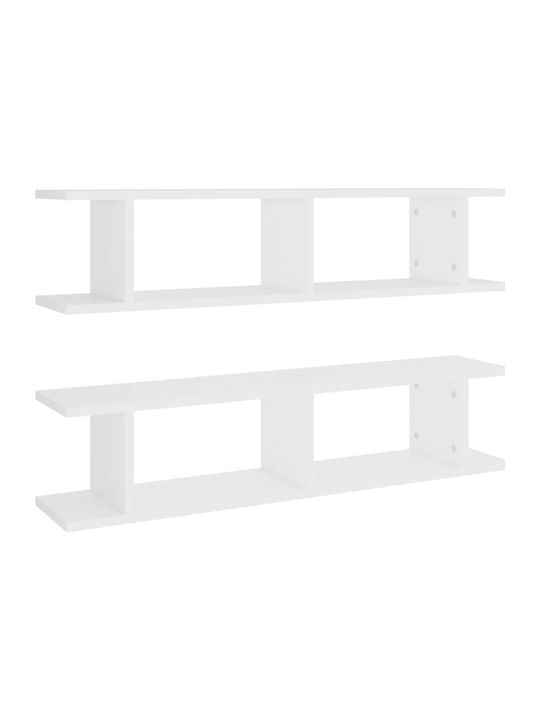 Shelves Wall White 2pcs 90x18x20cm