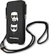 Karl Lagerfeld Saffiano Metal Logo S/M Sock & Pouch Black KLHCP12MOPHKMK