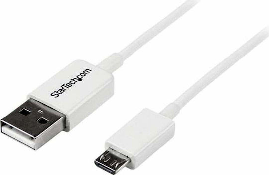 StarTech Regular USB 2.0 to micro USB Cable Λευκό 1m (USBPAUB1MW)