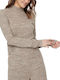 Vero Moda Women's Long Sleeve Sweater Turtleneck Beige