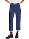 Women's High-waisted Fabric Trousers Blue