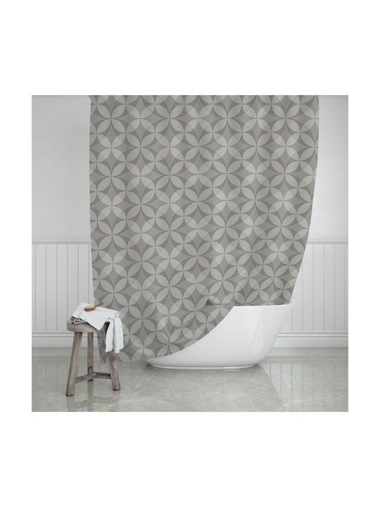 Estia Flower Life Fabric Shower Curtain 180x200cm Γκρι