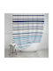 Estia Stripes Duschvorhang Stoff 180x200cm Blue