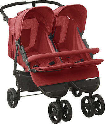 vidaXL Doppelter Kinderwagen Geeignet für Neugeborene Rot