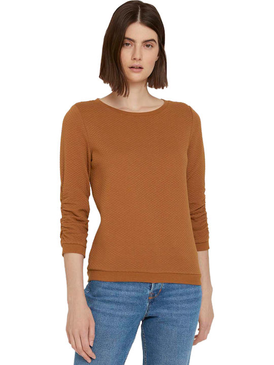 Tom Tailor Damen Bluse Baumwolle mit 3/4 Ärmel ...