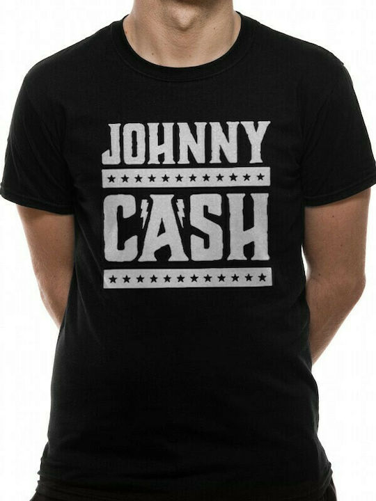 Johnny Cash Simple Logo T-shirt Black BILMAR00632