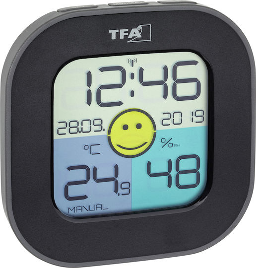 TFA Fun Digital Indoor and Outdoor Thermometer and Hygrometer Black