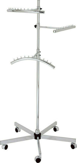 Metallic Coat Rack Silver 80x80x195cm