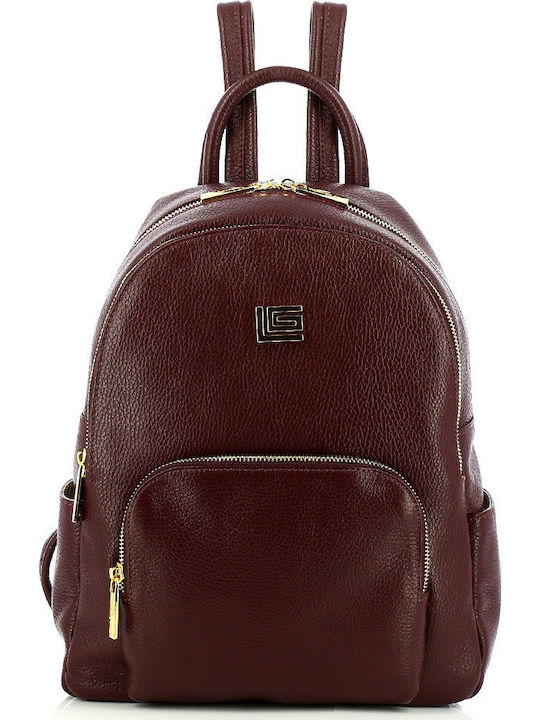 Leather Women's Bag Backpack Burgundy