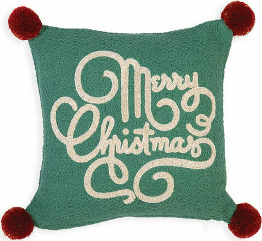Nef-Nef Homeware Green Spirit Χριστουγεννιάτικο Διακοσμητικό Μαξιλάρι Τετράγωνο Πράσινο 30x30εκ.