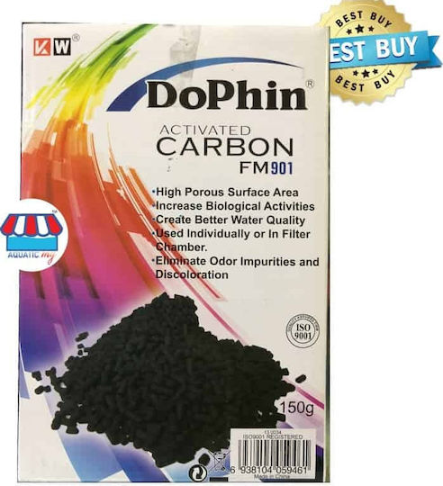 Dophin Activated Carbon FM901 Biological Porous Material for Aquarium Filtering with Activated Carbon 150gr 1pcs