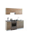 Maurice Set Hängeschränke & Bodenschränke Küche mit Arbeitsplatte Sonoma / White 180x46cm