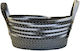 Decorative Basket Garden Wicker Paper Oval Grey with Striped Fassa 28x19x13cm 28cmx19cmx13cm 00.06.67402