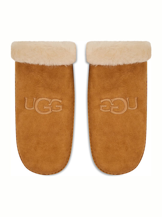UGG Sheepskin Embroider 20932 Chestnut Femei Manusi cu blană 20932-CHE