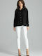 Lenitif L059 Women's Monochrome Long Sleeve Shirt Black