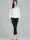 Lenitif L077 Women's Monochrome Long Sleeve Shirt White