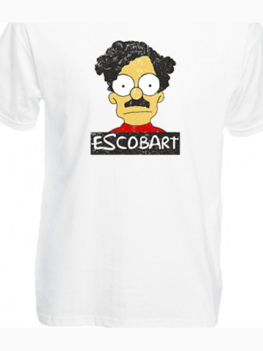 Tricou amuzant Escobar alb