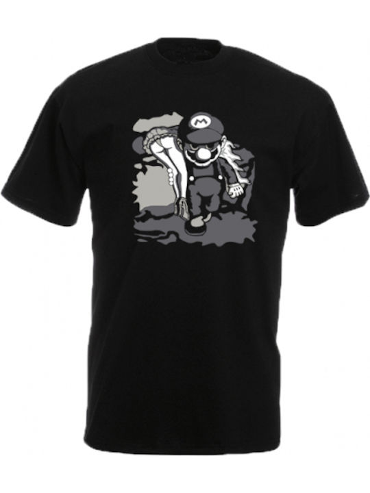 Super Mario funny t-shirt Μαύρο