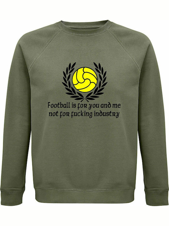 Sweatshirt Unisex, Organic "Against Modern Fottball", Khaki